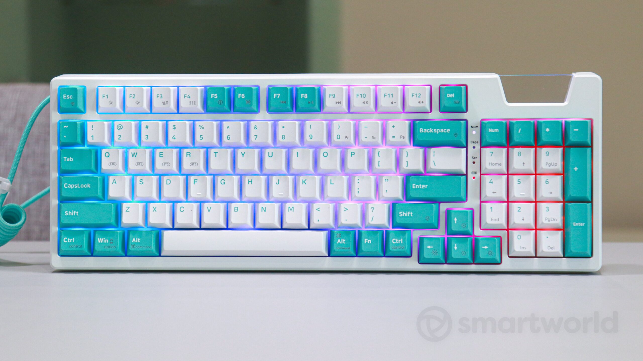 MARVO CUSTOM WIRELESS & WIRED MECHANICAL GAMING KEYBOARD LINEAR SWITCH TIFFANY BLUE