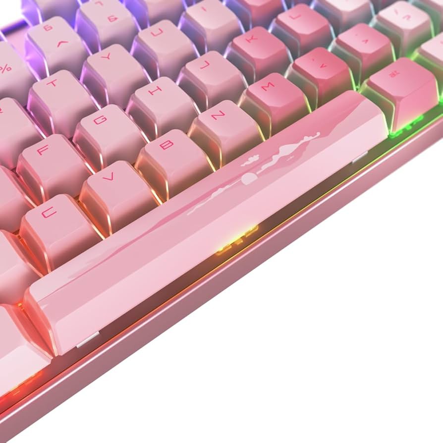 MARVO CUSTOM WIRELESS & WIRED MECHANICAL GAMING KEYBOARD TACTILE SWITCH CHERRY PINK