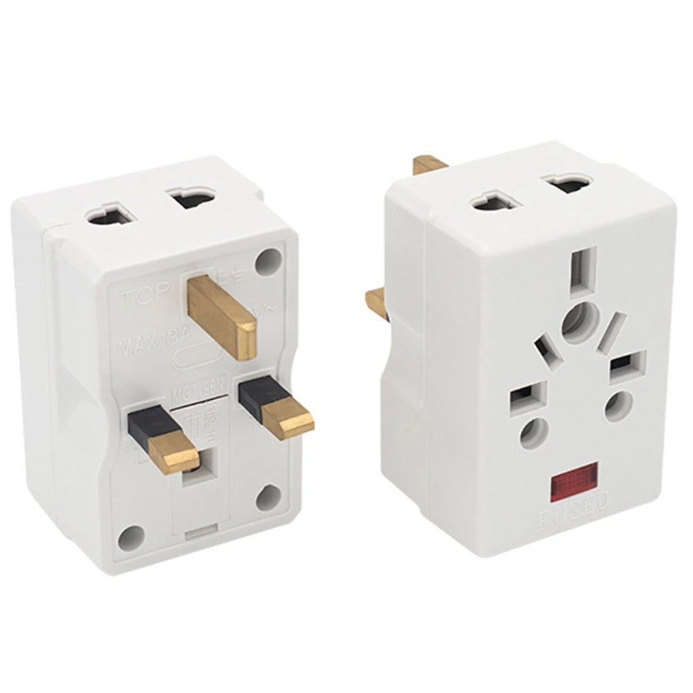 MULTI SOCKET WITH FUSE WHITE