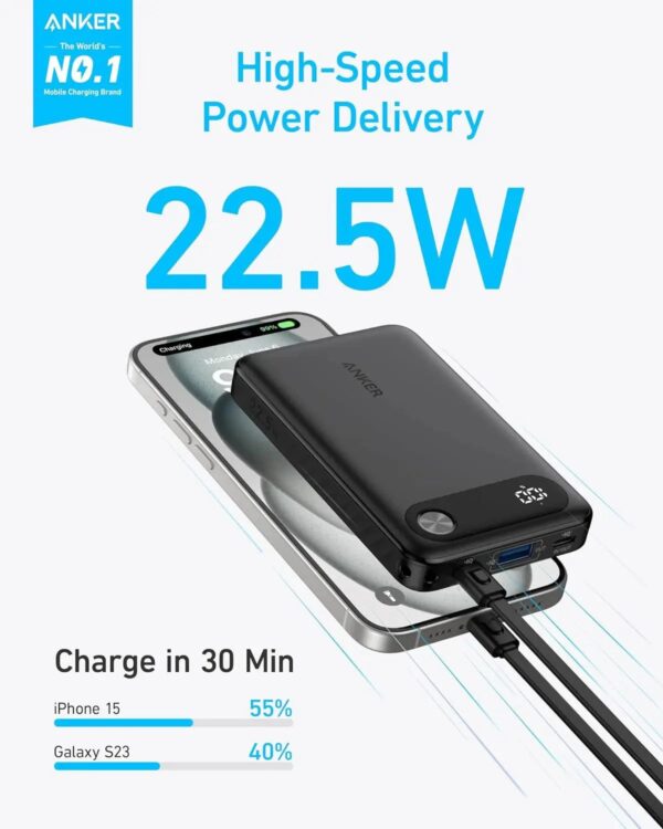 ANKER POWER BANK 10K 22.5W BLACK A1257H11
