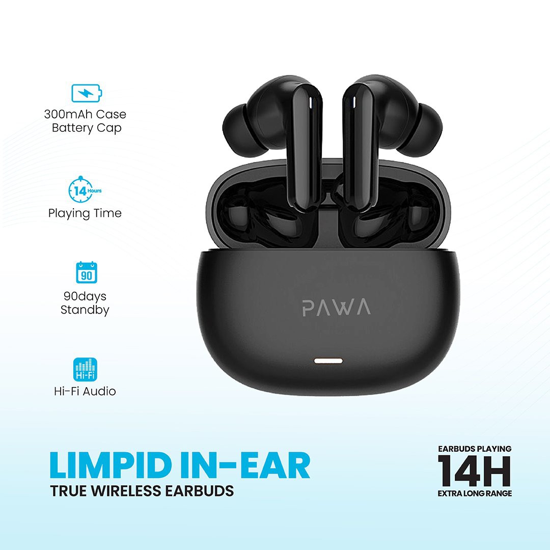 PAWA LIMPID IN-EAR TWS EARBUDS BLACK PW-TWELSTI9-BK