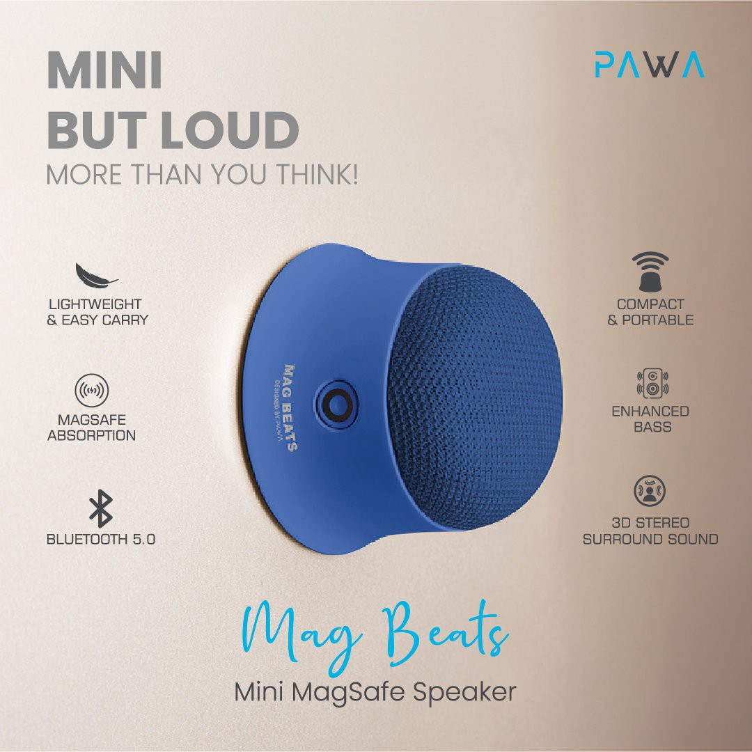 PAWA MINI BUT LOUD MAG BEATS MINI MAGSAFE SPEAKER BLUE PW-BTSPKMG2-BU