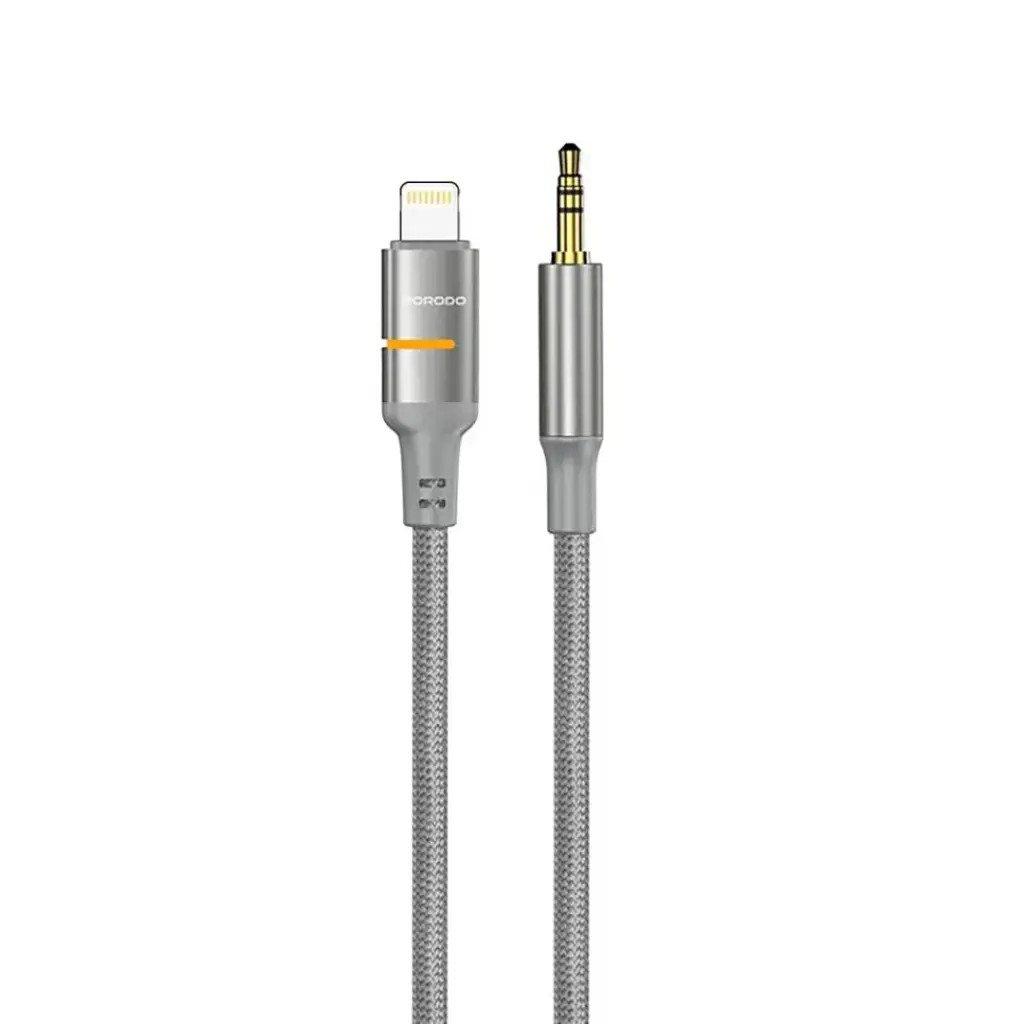 PORODO AUX TO LIGHTNING LED LIGHT CABLE 1.2M GRAY PD-CBL0029-GY-L