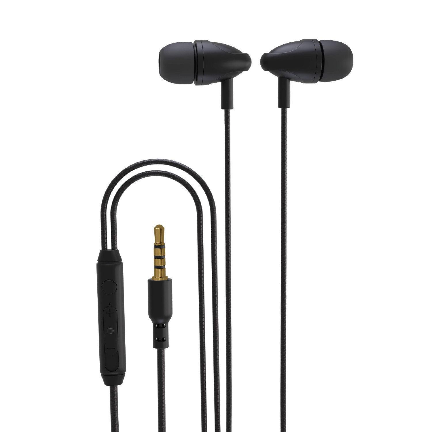 PORODO BLUE STEREO EARPHONES WITH AUX CONNECTOR BLACK PB-STINEP-BK