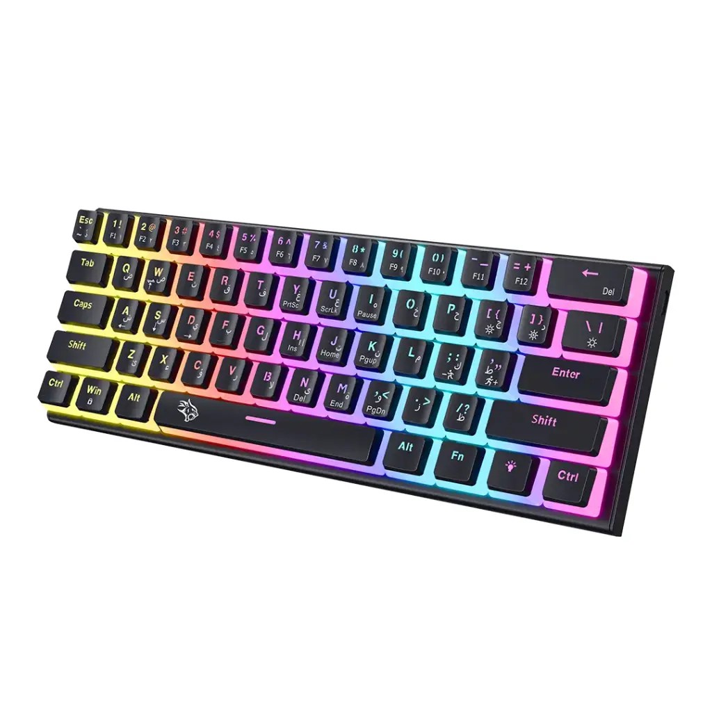 PORODO GAMING 61 KEYS PUDDING MECHANICAL KEYBOARD RED SWITCH PDX224