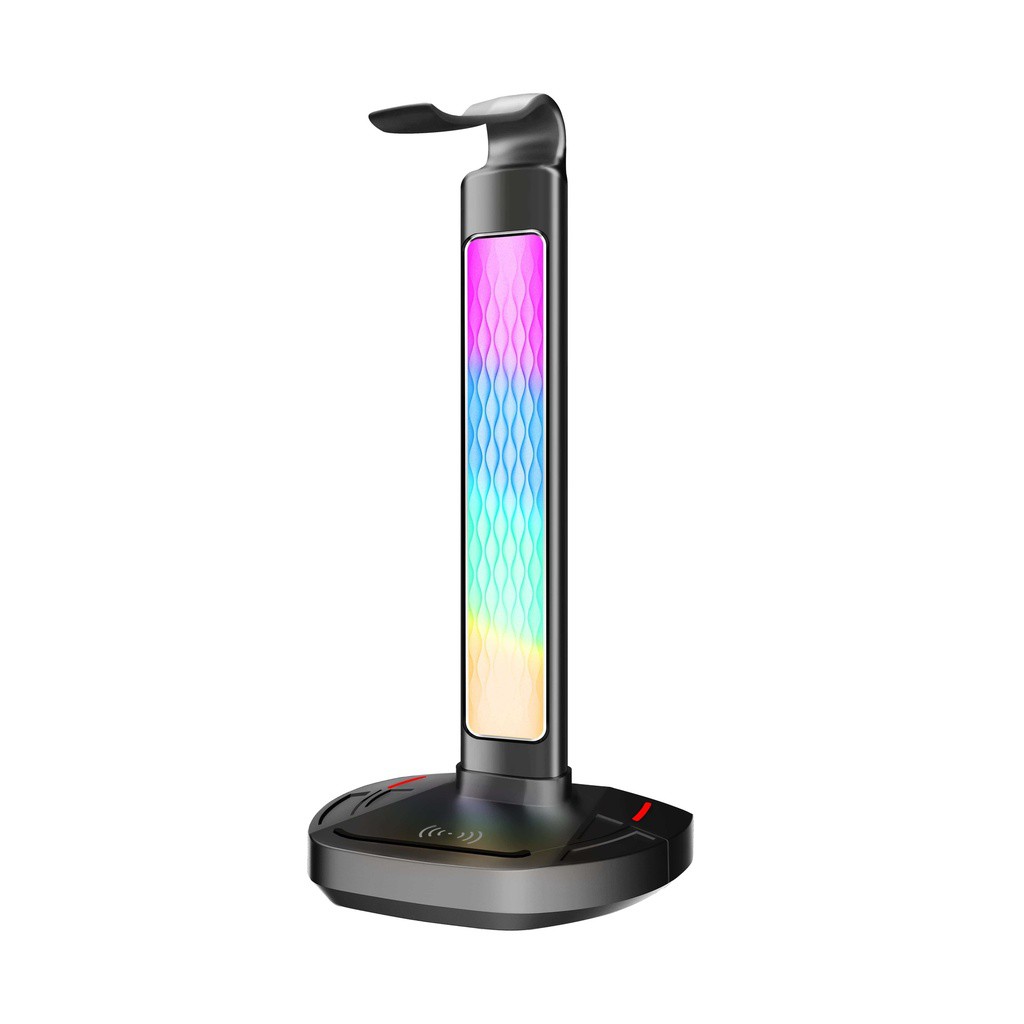 PORODO GAMING HEADPHONE STAND WIRELESS CHARGING & USB-C HUB PDX527