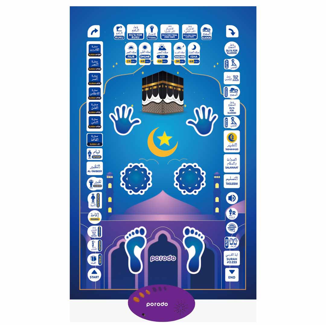 PORODO KIDS EDUCATIONAL INTERACTIVE SMART PRAYER MAT PD-KEPM-BU