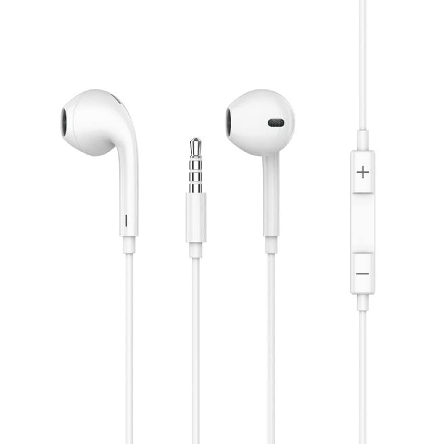 PORODO STEREO EARPHONES WITH AUX CONNECTOR WHITE PB-STOAEP-WH