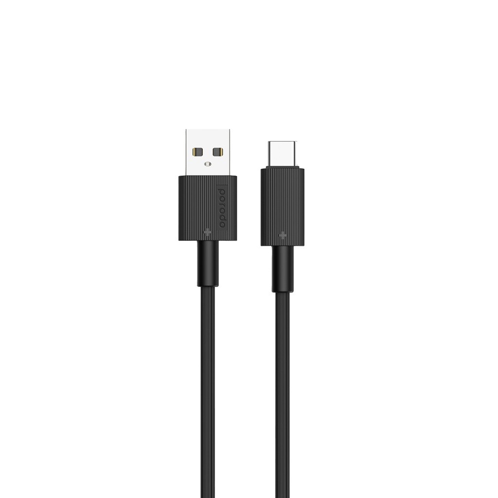 PORODO USB A TO TYPE C DURABLE CHARGING CABLE 1.2M BLACK PD-CBL0001-BK