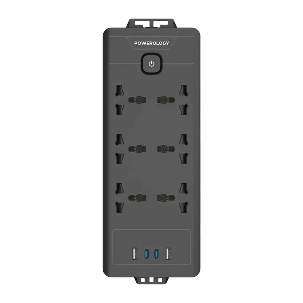 POWEROLOGY 6AC 2500W POWER STRIP 3M CORD PWCUQC034