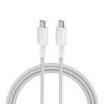 ANKER USB C TO USB C CABLE 6FT 60W BRAIDED WHITE A81F6H21