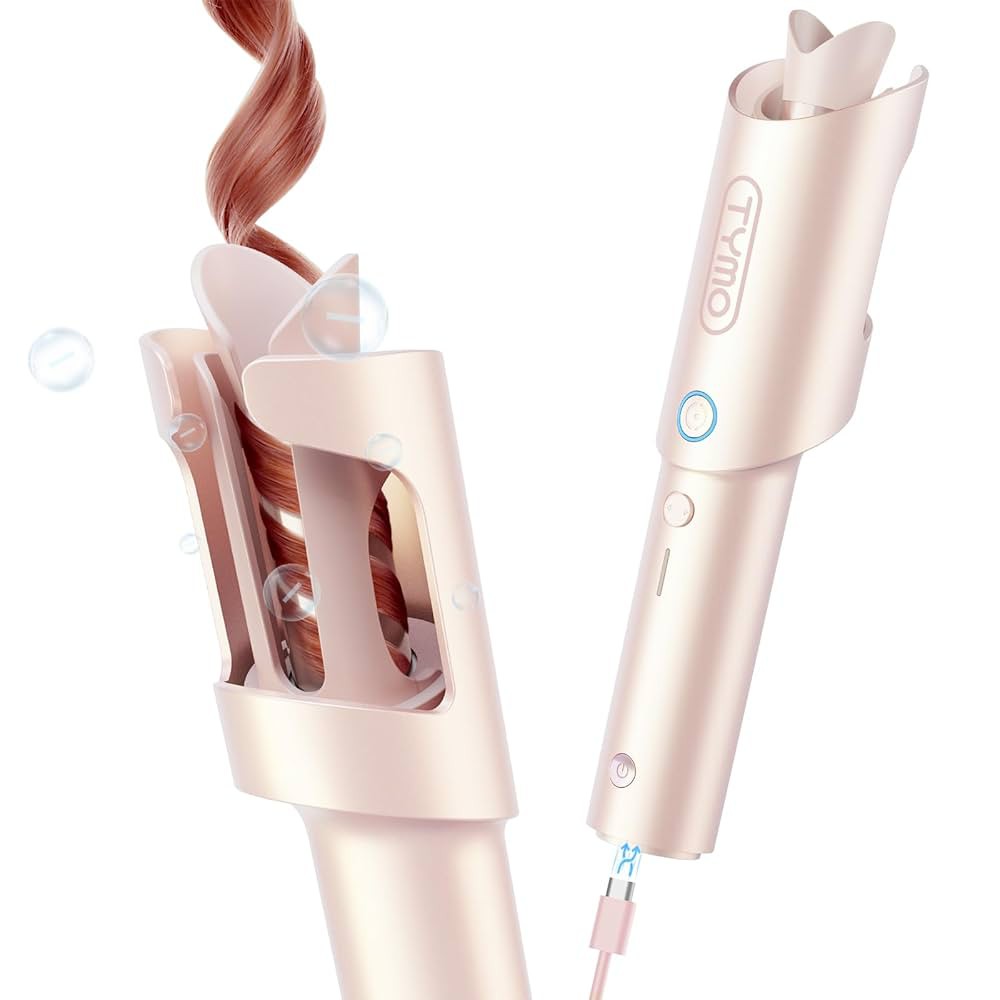 TYMO CURLGO 1 INCH CORDLESS AUTO CURLING IRON PINK GOLD HC520P