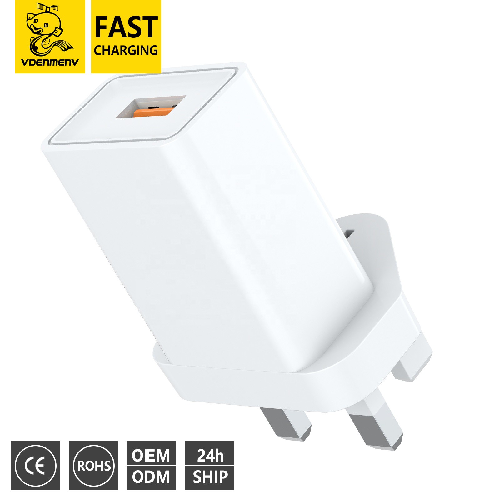 VDENMENV 20W QUICK CHARGE TYPE C ADAPTER WHITE DC06Y