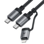 ACEFAST ACEWIRE PRO C TO C / LIGHTNING ALUMINUM ALLY CONNECTORS CHARGING DATA CABLE C20-01