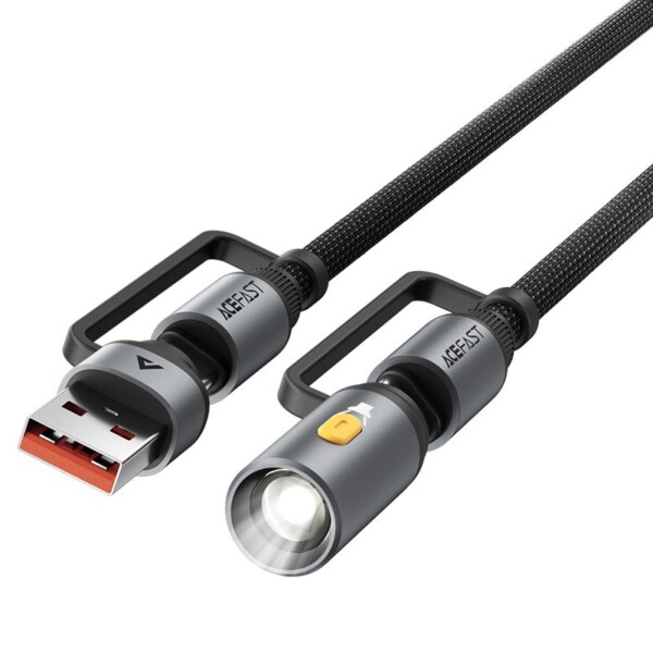 ACEFAST ACEWIRE PRO MULTIFUNCTION CHARGING DATA CABLE USB A+USBC+LED LIGHT J5