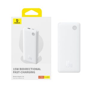 BASEUS AIRPOW LITE POWERBANK 10000MAH 15W MOON WHITE P10067500213-00