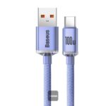 BASEUS CRYSTAL SHINE USB TO C 100W CABLE 1.2M BLUE CAJY000405