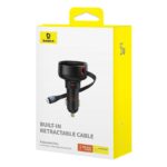 BASEUS ENJOYMENT PRO CAR CHARGER C+RETRACTABLE IP CABLE 55W C00057803111-00 BLACK