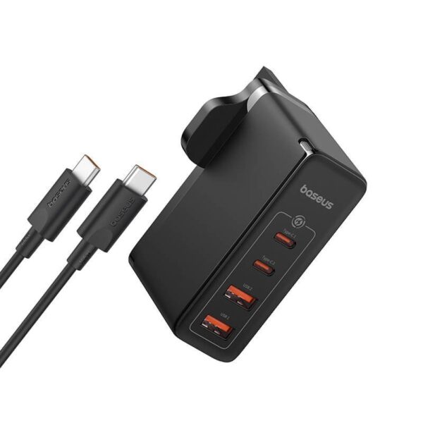 BASEUS GAN5 PRO FAST CHARGER 2C + 2U 100W UK BLACK