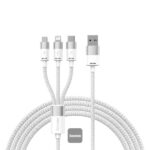 BASEUS ONE FOR THREE FAST CHARGING DATA CABLE WHITE CAXS000002