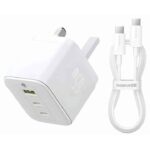 BASEUS PALM FAST CHARGER 2C+U 65W 1M CABLE MOON WHITE