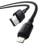 BASEUS SILKY FAST CHARGING CABLE USB A TO IP 2.4A 2M CLUSTER BLACK P10377702113-01