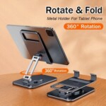 360 DEGREE METAL TABLET STAND BROWN BOX