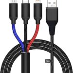 DELONE 3 IN 1 FAST CABLE NYLON BRAIDED 1.2M BLACK DL-204