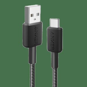 ANKER 322 USB A TO USB C CABLE 3FT BRAIDED BLACK A81H5H11