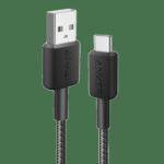 ANKER 322 USB A TO USB C CABLE 6FT BRAIDED BLACK A81H6H11