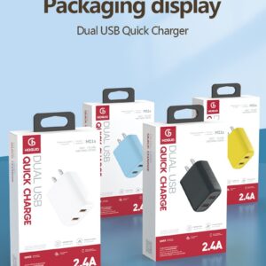HOGUO DUAL USB QUICK CHARGE U11S 2.4A YELLOW