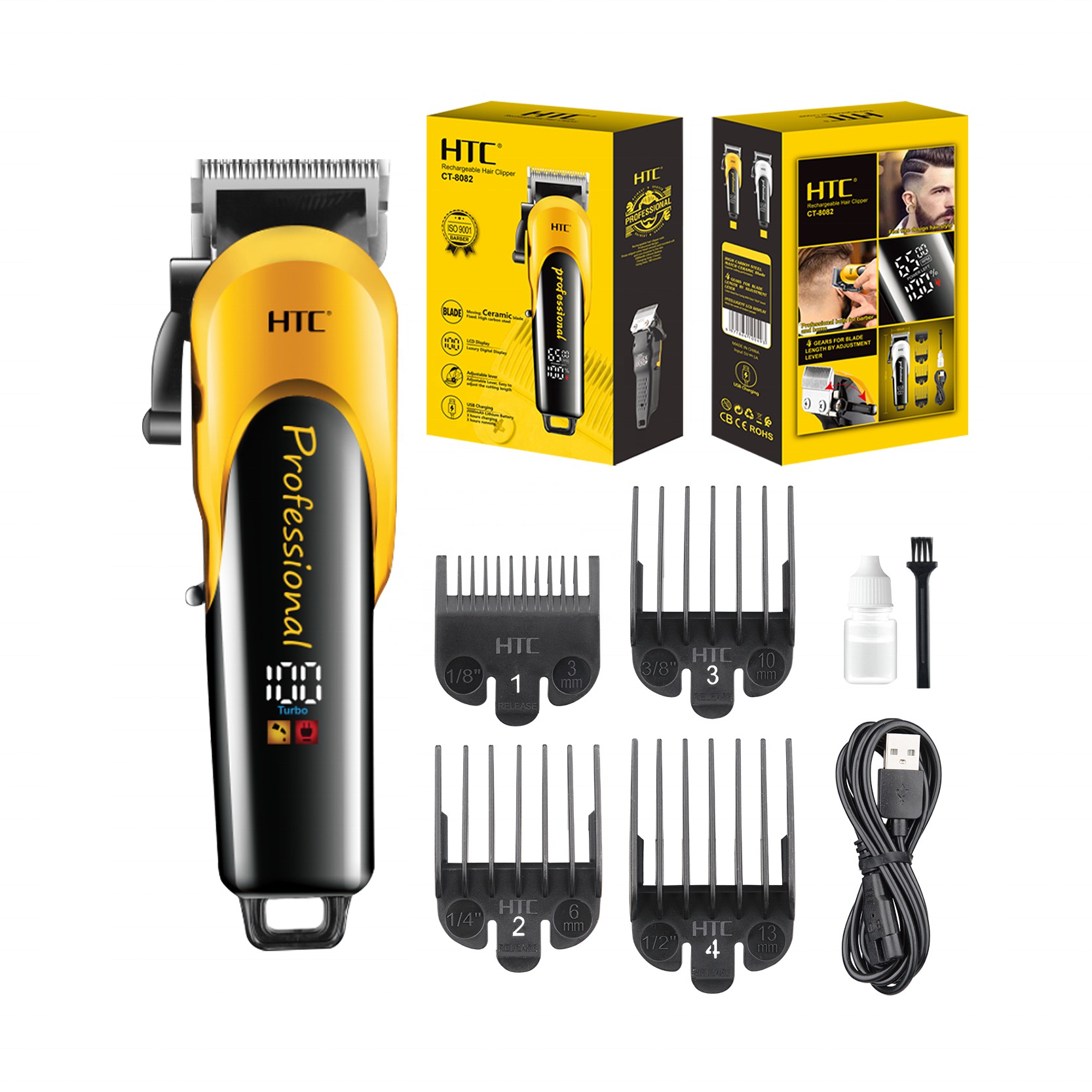 HTC PROFESSIONAL RECHARGEABLE HAIR CLIPPER CT-8082