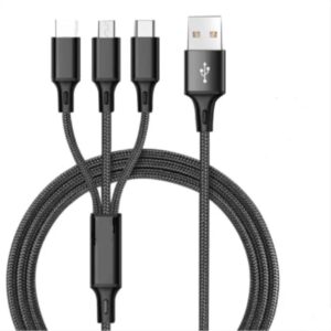 LAPWINGS 3in1 DATA CABLE NYLON BRAIDED BLACK 1.2M WMCL241403