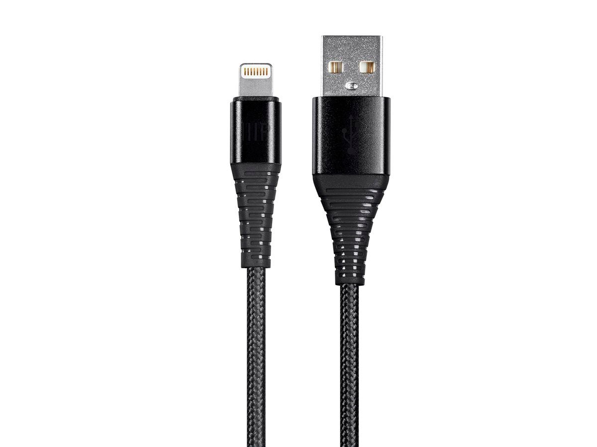 LAPWINGS LIGHTNING TO USB CABLE NYLON BRAIDED BLACK 1M WL24