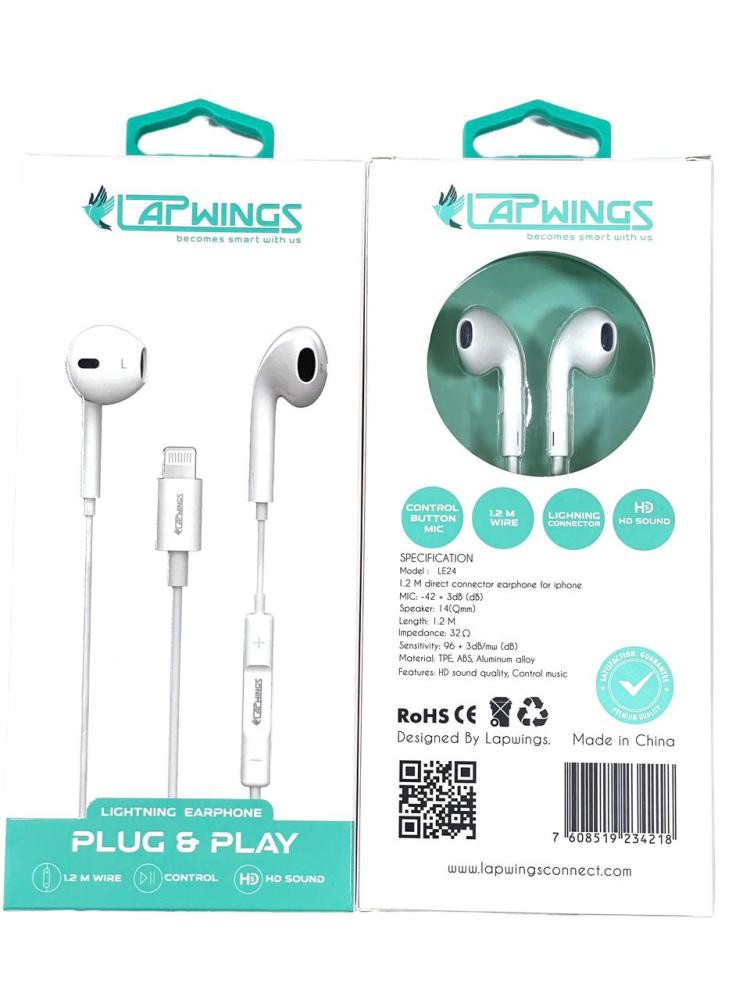 LAPWINGS TYPE C EARPHONE 1.2M WHITE TE14