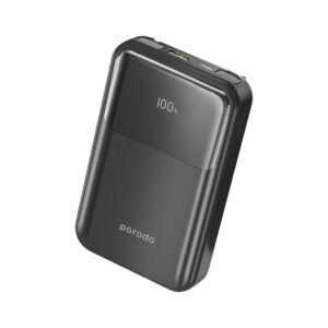 PORODO 10000MAH POWER BANK BUILT IN REMOVABLE CABLES PD-PBFCH038-BK
