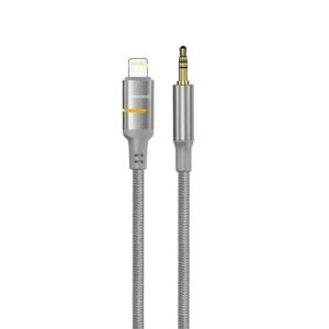 PORODO AUX TO LIGHTNING LED LIGHT CABLE 1.2M GRAY PD-CBL0029-GY-L