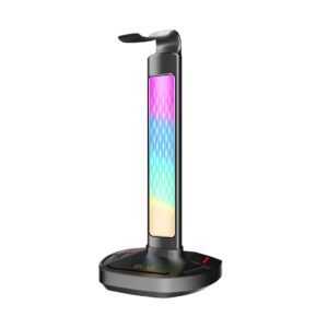 PORODO GAMING HEADPHONE STAND WIRELESS CHARGING & USB-C HUB PDX527