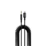 PORODO LIGHTNING TO AUX COILEDD AUDIO CABLE 1.2M BLACK PD-LAXCC-BK