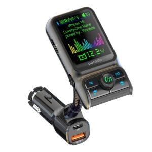 PORODO PD 36W DUAL PORT CAR CHARGER FM TRANSMITTER BLACK PD-FM36WCC-BK