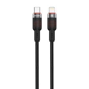 PORODO USB C TO LIGHTNING ALUMINUM BRAIDED CABLE 1.2M PD30W PD-CBL0010-BK