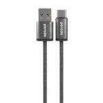 PORODO WOVEN BRAIDED USB A TO TYPE C CABLE 1.2M BLACK PD-WV3AC1-BK