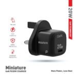 POWERO MINIATURE GAN PD 20W CHARGER BLACK PR-GN20UK-BK