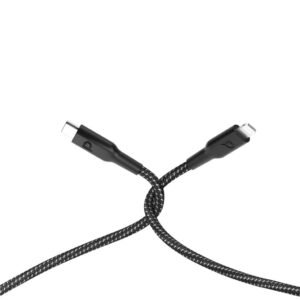 POWEROLOGY BRAIDED USB-C LIGHTNING CABLE PD 60W 2M BLACK P23BRCL2BK