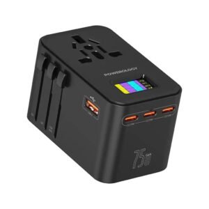 POWEROLOGY GAN 75W UNIVERSAL CHARGER 4 PORTS FAST CHARGING + AC PWCUQC041