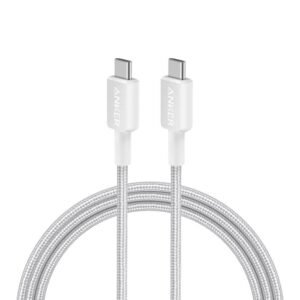 ANKER USB C TO USB C CABLE 6FT 60W BRAIDED WHITE A81F6H21