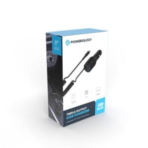 POWEROLOGY TRIPLE OUTPUT CAR CHARGER PD 100W BLACK PCCSR016