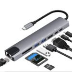 TYPE C TO HDTV 8 IN 1 HDTV +PD +2USB +TYPE C +SD +TF +RJ45