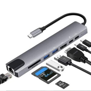 TYPE C TO HDTV 8 IN 1 HDTV +PD +2USB +TYPE C +SD +TF +RJ45