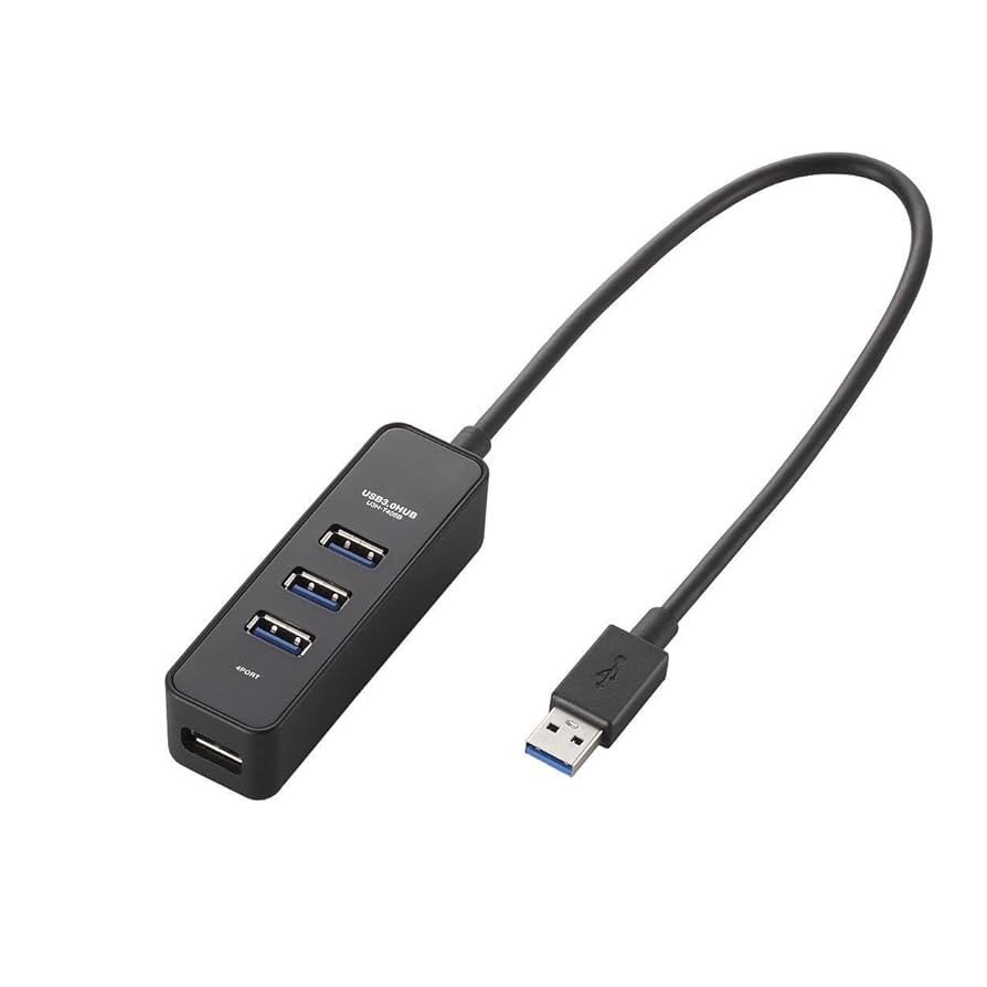 USB HUB 4 PORTS 3.0 30CM BLACK